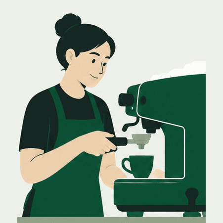 A hospitality worker on shift