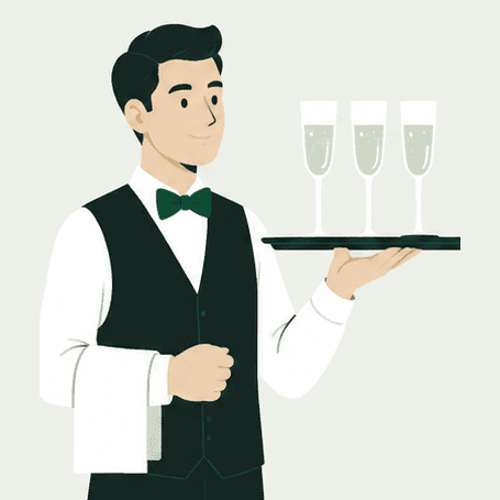 A hospitality worker on shift