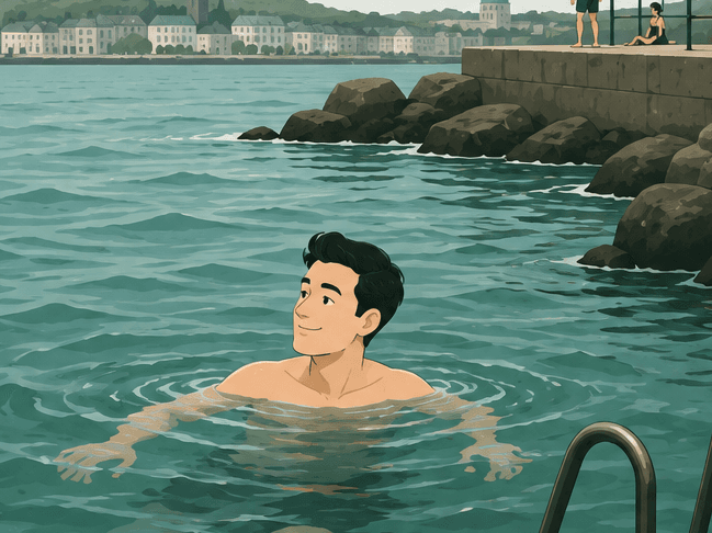A sea swim between shifts